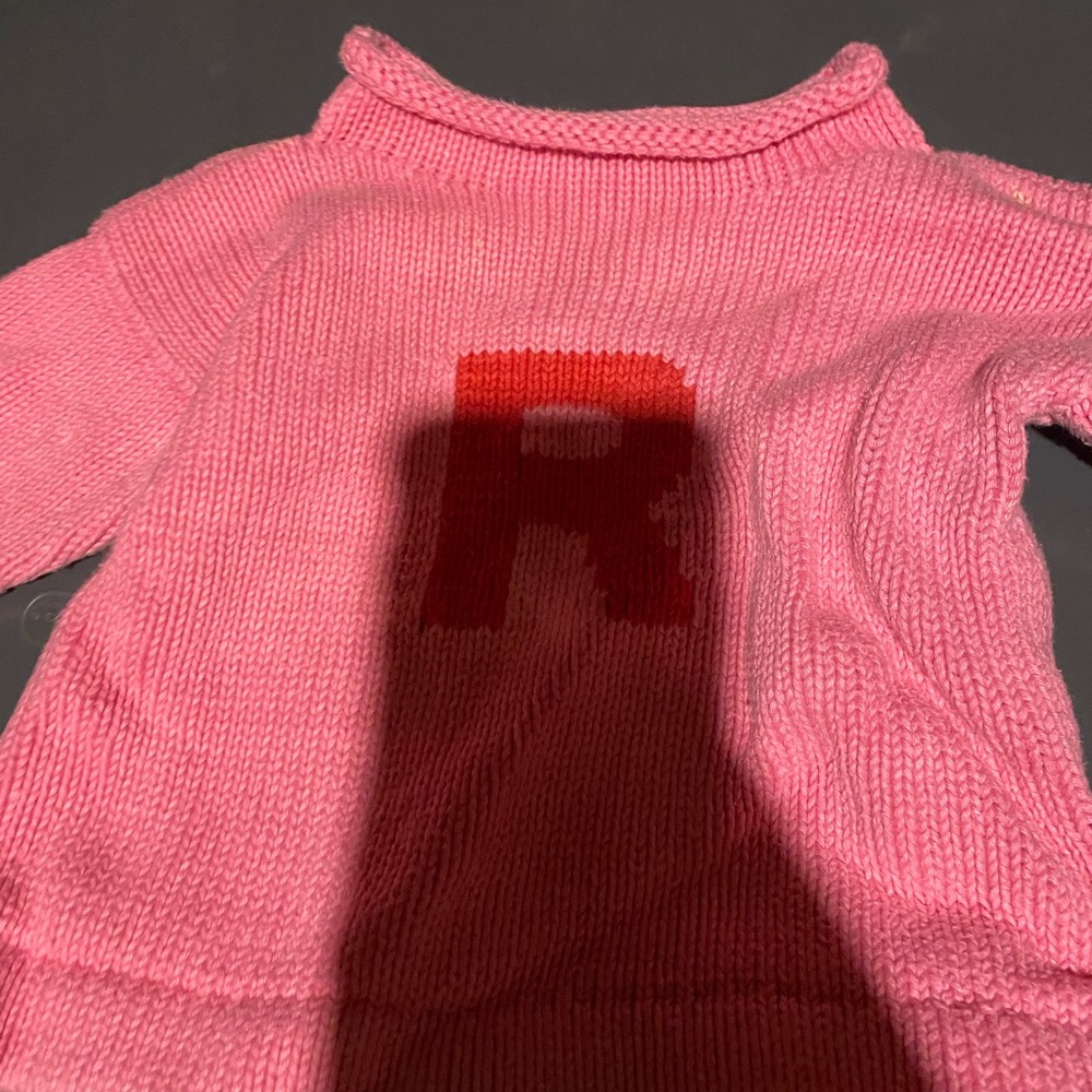 Roll neck Sweater with Red monogram R